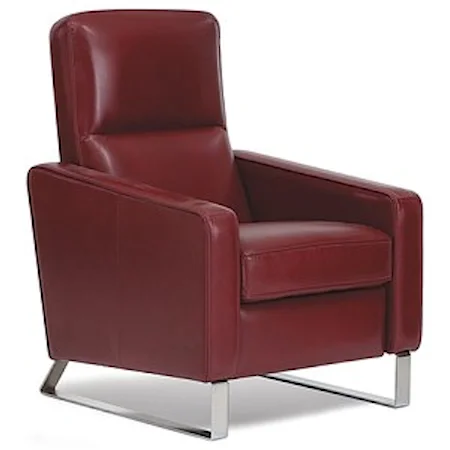 Contemporary Pressback Recliner with Metal Legs